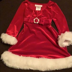 Bonnie baby size 18 mos red velour holiday Dress